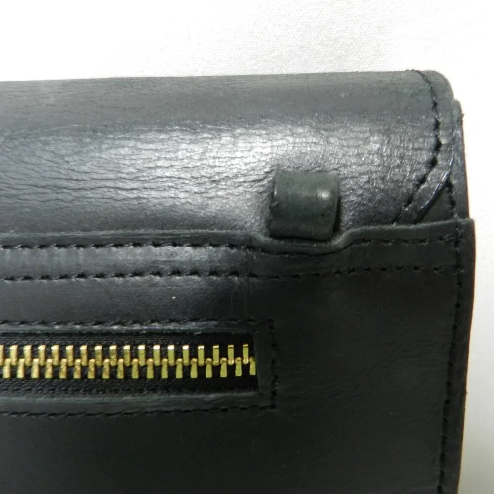 Sseko Vintage Saddle Leather w/ Snakeskin black shoulder handbag purse clutch - Picture 8 of 11